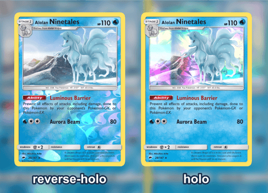 Wat is het verschil tussen Holo en Reverse Holo kaarten?