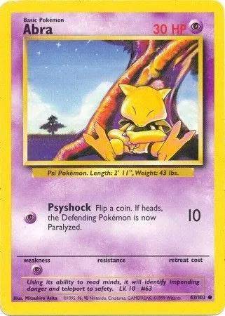 Abra 43/102 - Base Set (Unlimited) - Normal