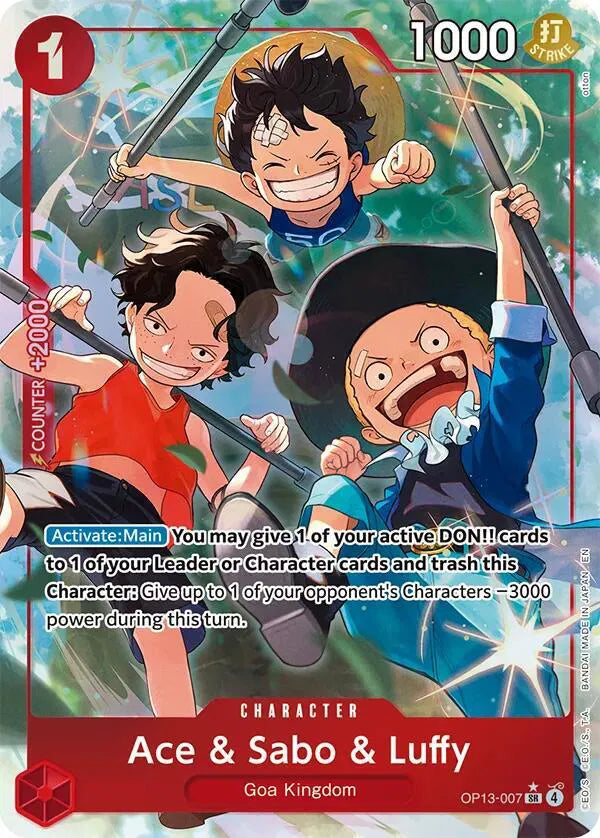Ace & Sabo & Luffy (Alternate Art) OP13-007 - Carrying On His Will - Foil