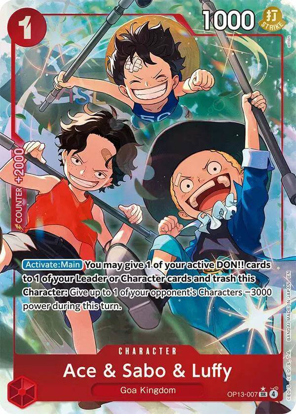 Ace & Sabo & Luffy (Alternate Art) OP13-007 - Carrying On His Will - Foil