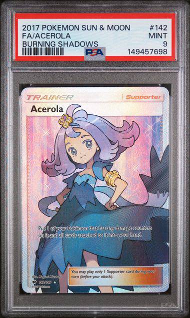 Acerola (PSA 9) 142/147 - Burning Shadows - Holofoil