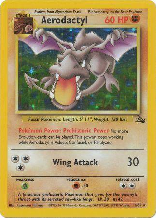 Aerodactyl 1/62 - Fossil (Unlimited) - Holofoil