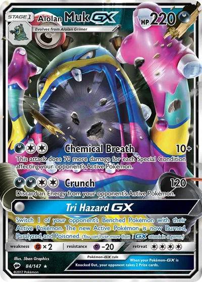 Alolan Muk GX 84/147 - Burning Shadows - Holofoil