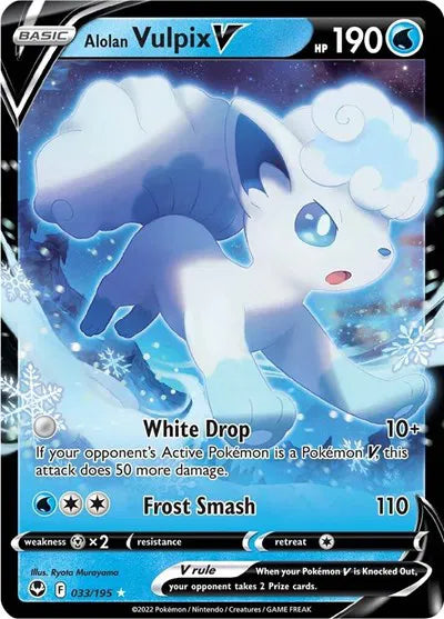 Alolan Vulpix V 033/195 - Silver Tempest - Holofoil