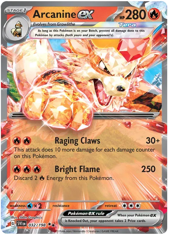 Arcanine ex 032/198 - Scarlet & Violet - Holofoil