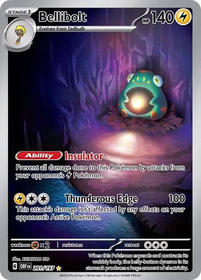 Bellibolt 201/197 - Obsidian Flames - Holofoil