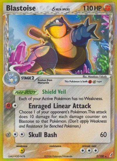 Blastoise (Delta Species) 2/100 - EX Crystal Guardians - Holofoil