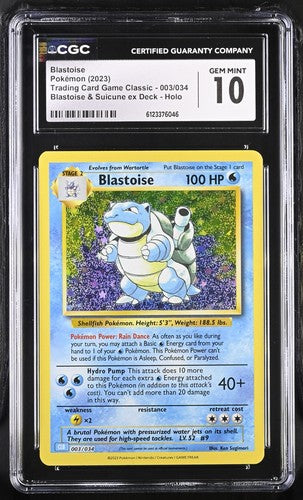 Blastoise (JP - CGC 10) 003/032 - Trading Card Game Classic - Holofoil