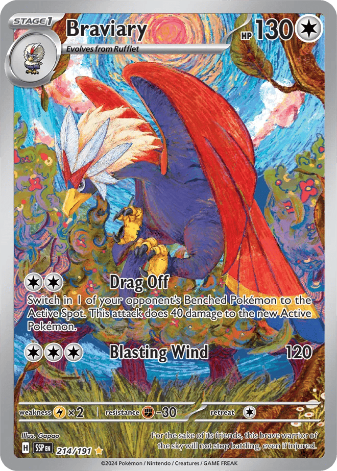 Braviary 214/191 - Surging Sparks - Holofoil