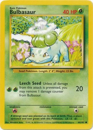 Bulbasaur 44/102 - Base Set (Unlimited) - Normal