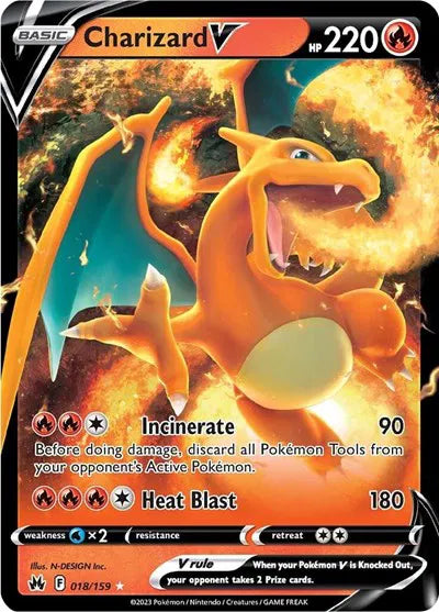 Charizard V 018/159 - Crown Zenith - Holofoil
