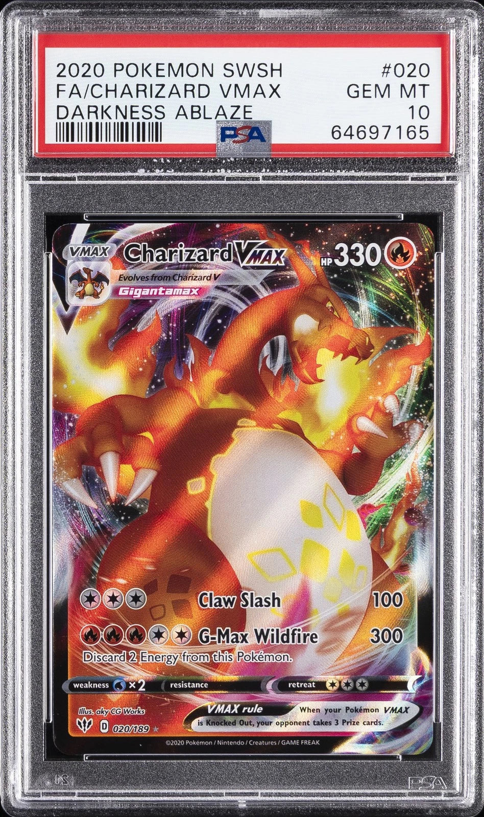 Charizard VMAX (PSA 10) 020/189 - Darkness Ablaze - Holofoil