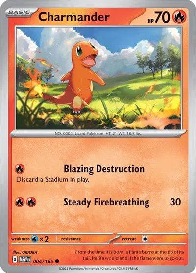 Charmander 004/165 - Scarlet Violet 151 - Holofoil