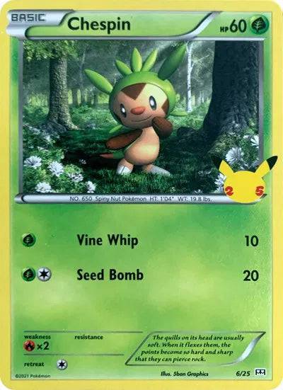Chespin 6/25 - McDonald's 25th Anniversary Promos - Holofoil