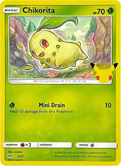 Chikorita 2/25 - McDonald's 25th Anniversary Promos - Holofoil
