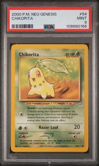 Chikorita (PSA 9) 54/111 – Neo Genesis – Normal