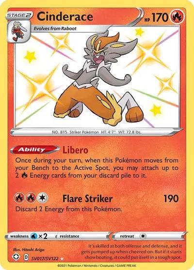 Cinderace SV017/SV122 - Shining Fates: Shiny Vault - Holofoil