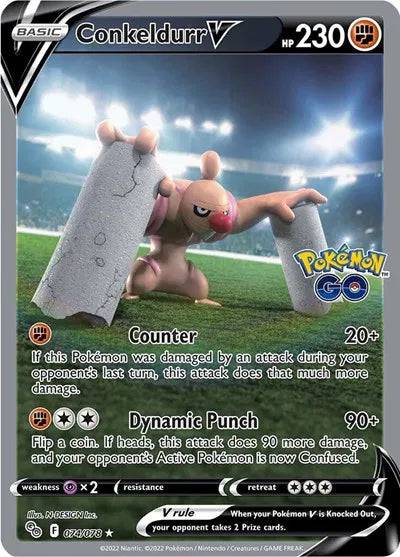 Conkeldurr V 074/078 - Pokemon Go - Holofoil