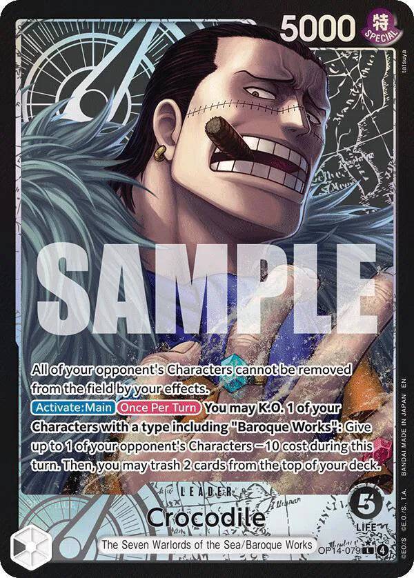 Crocodile (Alternate Art) OP14-079 - The Azure Sea's Seven - Foil