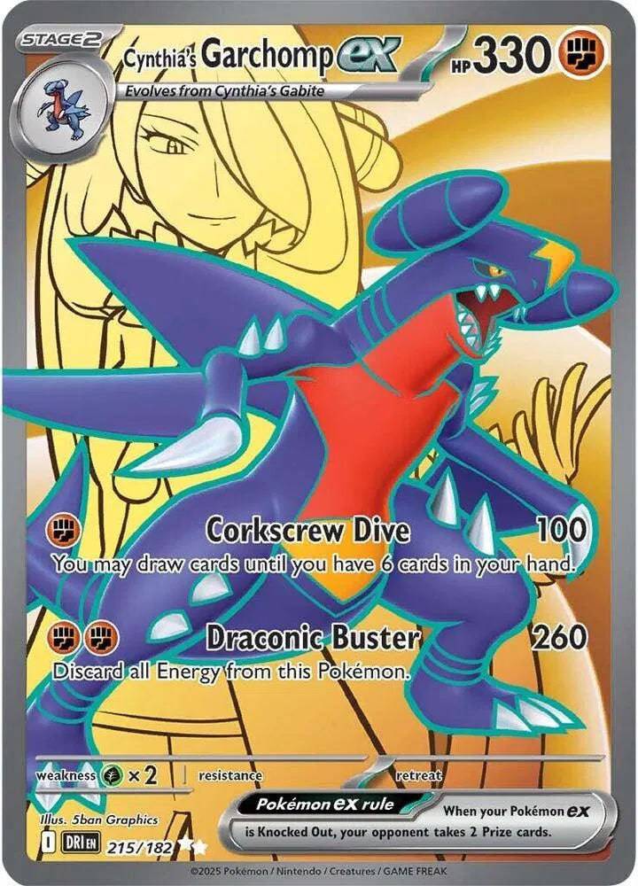 Cynthia's Garchomp ex 215/182 - Destined Rivals - Holofoil