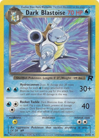 Dark Blastoise 20/82 - Team Rocket (Unlimited) - Normal