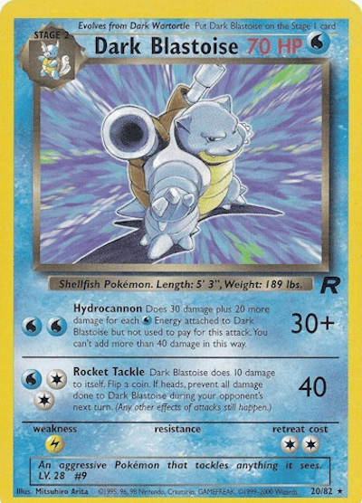 Dark Blastoise 20/82 - Team Rocket (Unlimited) - Normal
