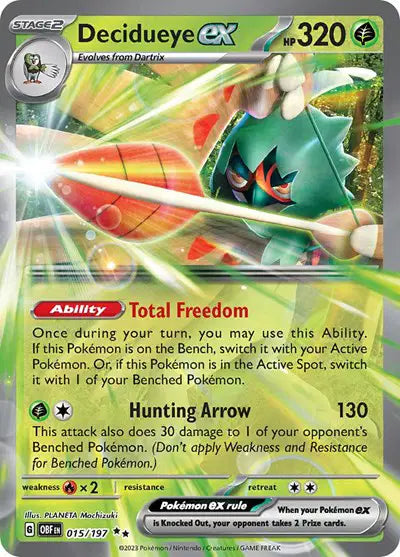 Decidueye ex 015/197 - Obsidian Flames - Holofoil