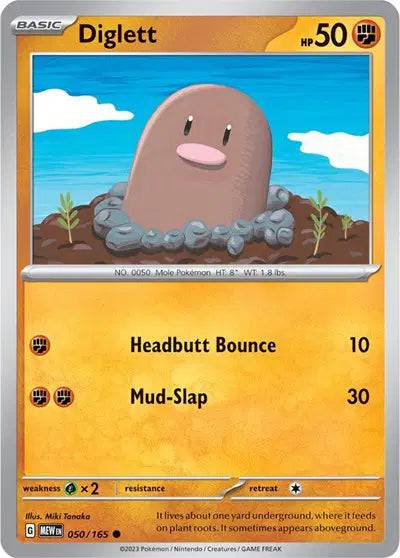 Diglett 050/165 - Scarlet & Violet 151 - Reverse Holofoil