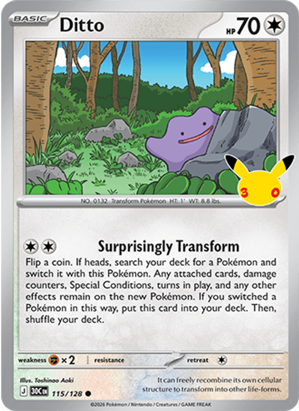Ditto 115/128 - 30th Celebration - Holofoil