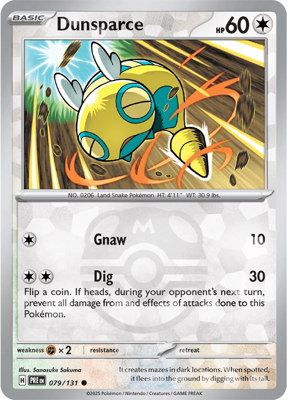 Dunsparce 079/131 - Prismatic Evolutions - Master Ball Pattern