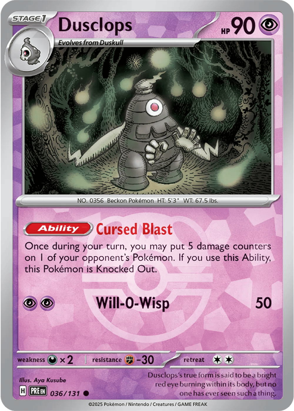 Dusclops 036/131 - Prismatic Evolutions - Master Ball Pattern