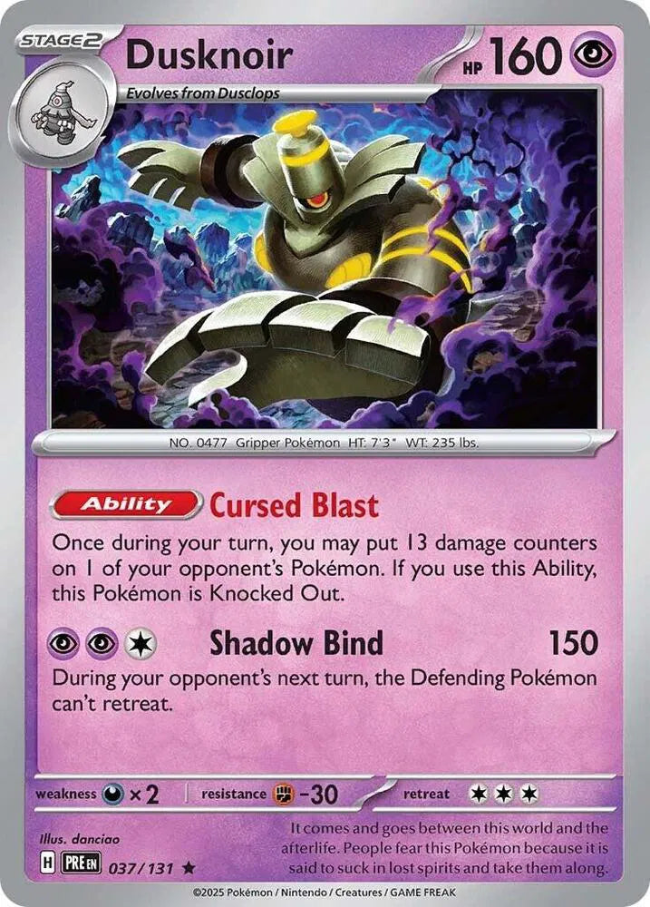 Dusknoir 037/131 - Prismatic Evolutions - Reverse Holofoil