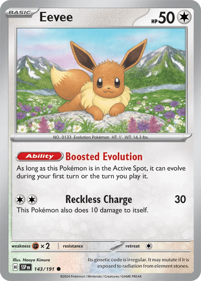 Eevee 143/191 - Surging Sparks - Reverse Holofoil