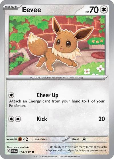 Eevee 166/197 - Obsidian Flames - Reverse Holofoil