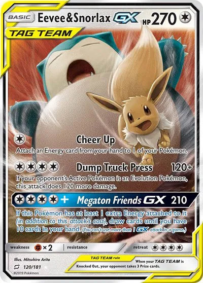 Eevee & Snorlax GX 120 - Team Up - Holofoil