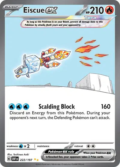 Eiscue ex 222/197 - Obsidian Flames - Normal
