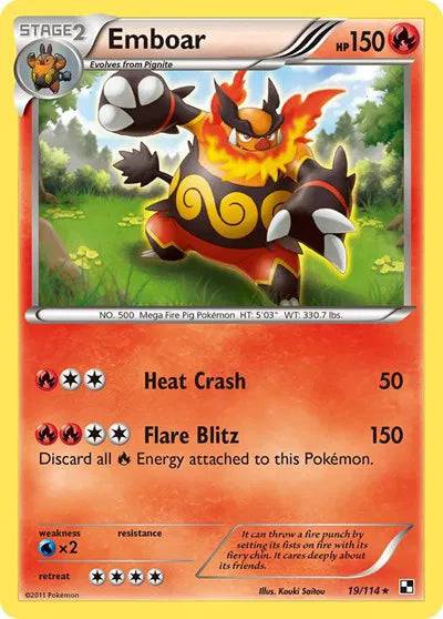 Emboar 19/114 - Black & White - Holofoil