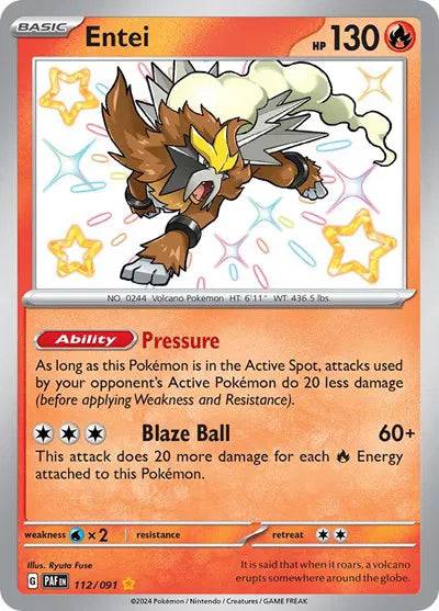 Entei 112/091 - Paldean Fates - Holofoil