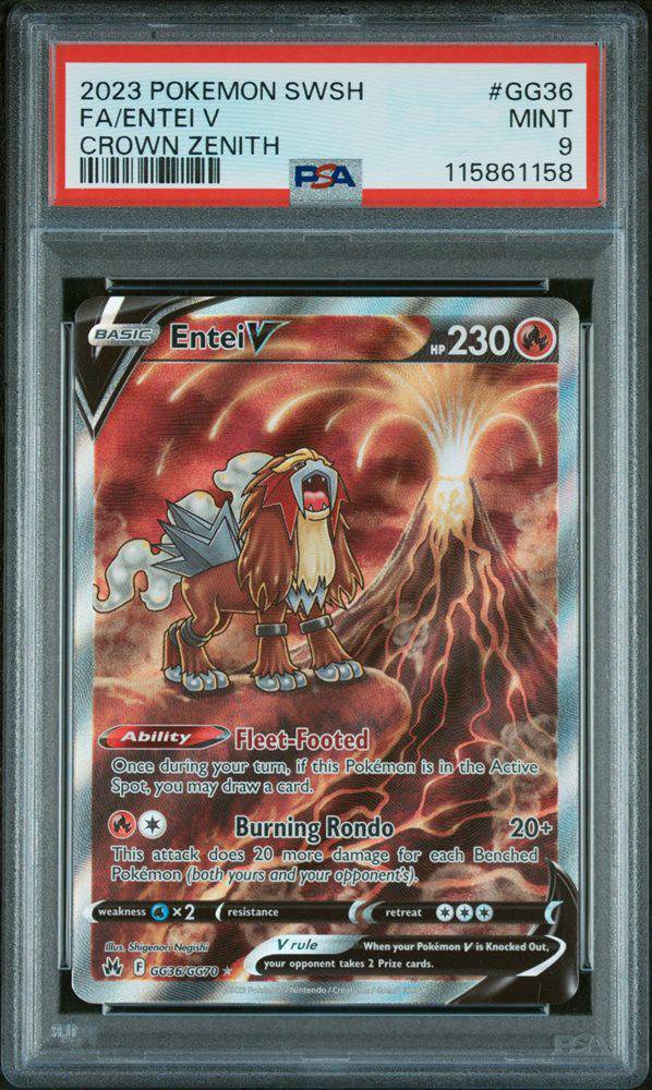 Entei V (PSA 9) GG36/GG70 - Crown Zenith: Galarian Gallery - Holofoil