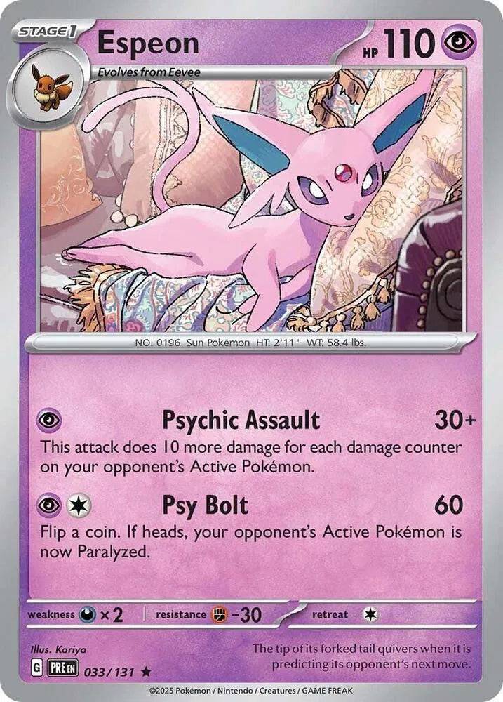 Espeon 033/131 - Prismatic Evolutions - Holofoil
