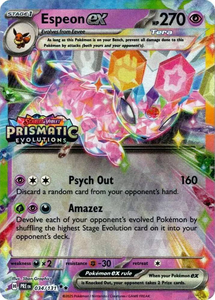 Espeon ex (Stamped) 034/131 - Prismatic Evolutions - Holofoil (sealed)
