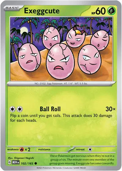 Exeggcute 102/165 - Scarlet & Violet 151 - Reverse Holofoil