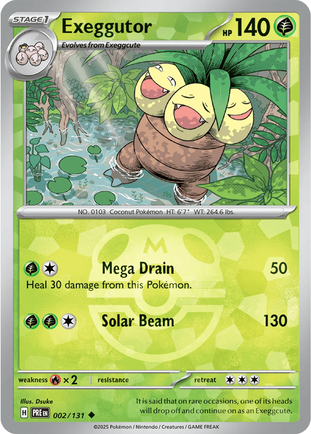 Exeggutor 002/131 - Prismatic Evolutions - Master Ball Pattern