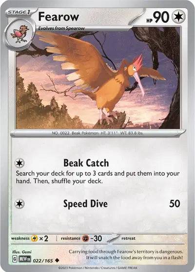 Fearow 022/165 - Scarlet & Violet 151 - Reverse Holofoil
