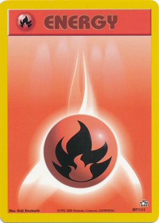 normal energy pokemon card Fire Energy 107/111 - Neo Genesis (Unlimited)
