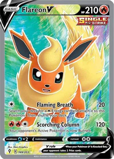 Flareon V 169/203 - Evolving Skies - Holofoil