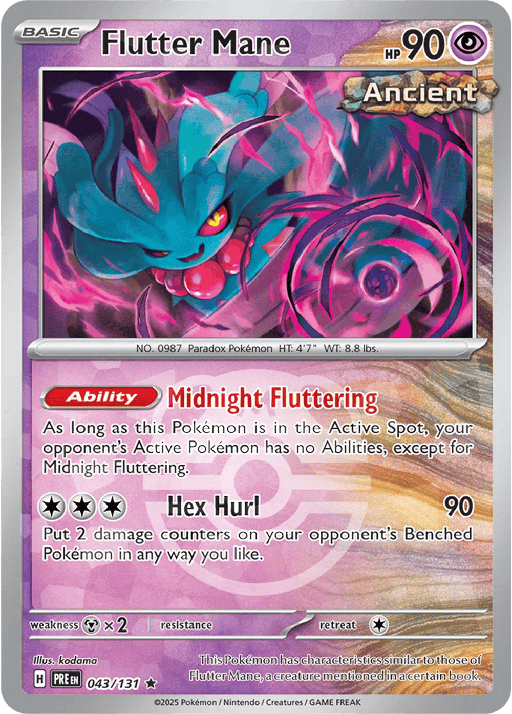 Flutter Mane 043/131 - Prismatic Evolutions - Master Ball Pattern
