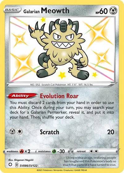 Galarian Meowth SV086/SV122 - Shining Fates: Shiny Vault - Holofoil