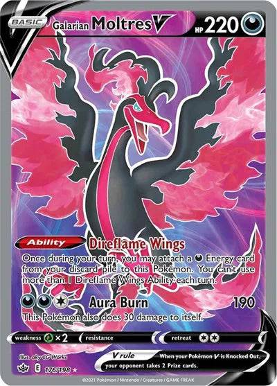 Galarian Moltres V 176/198 - Chilling Reign - Holofoil