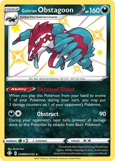 Galarian Obstagoon SV080/SV122 - Shining Fates: Shiny Vault - Holofoil